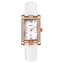 Skmei 1690 China manufacturer luxury stainless steel leather fashion quartz watches for women